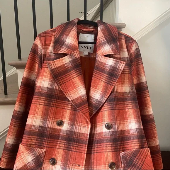 NVLT Plaid Print Overcoat - Picture 5 of 13